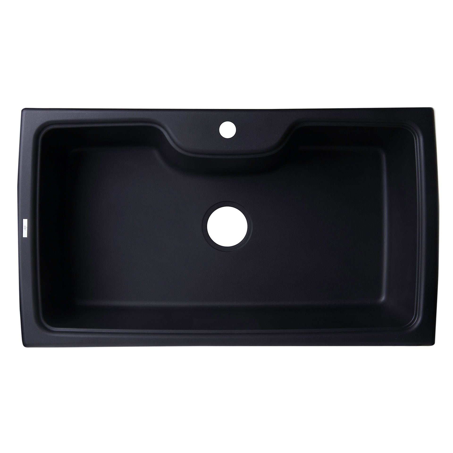 ALFI Brand AB3520DI-BLA Black 35" Drop-In Single Bowl Granite Composite Kitchen Sink