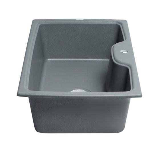 ALFI Brand AB3520DI-T Titanium 35" Drop-In Single Bowl Granite Composite Kitchen Sink