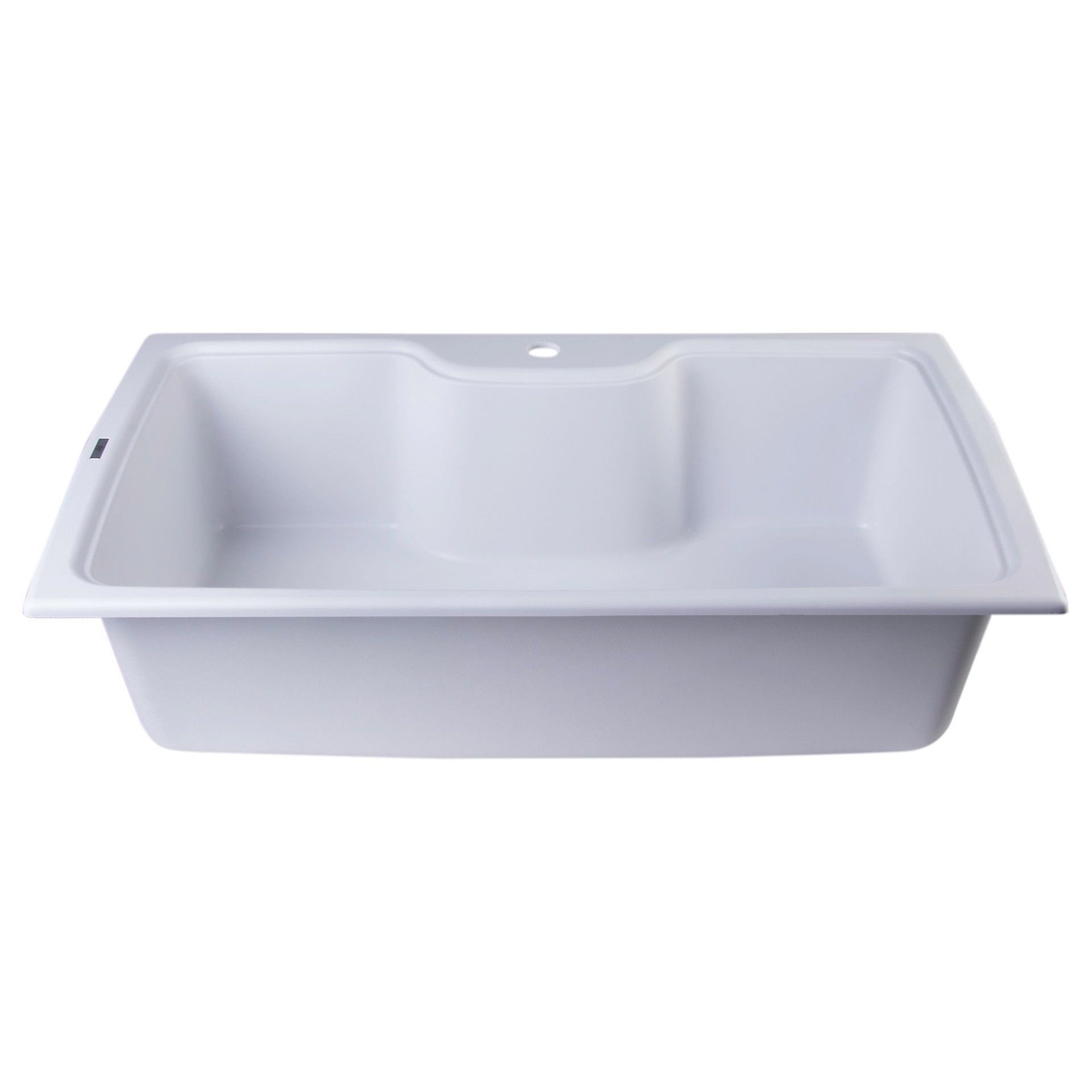 ALFI Brand AB3520DI-W White 35" Drop-In Single Bowl Granite Composite Kitchen Sink