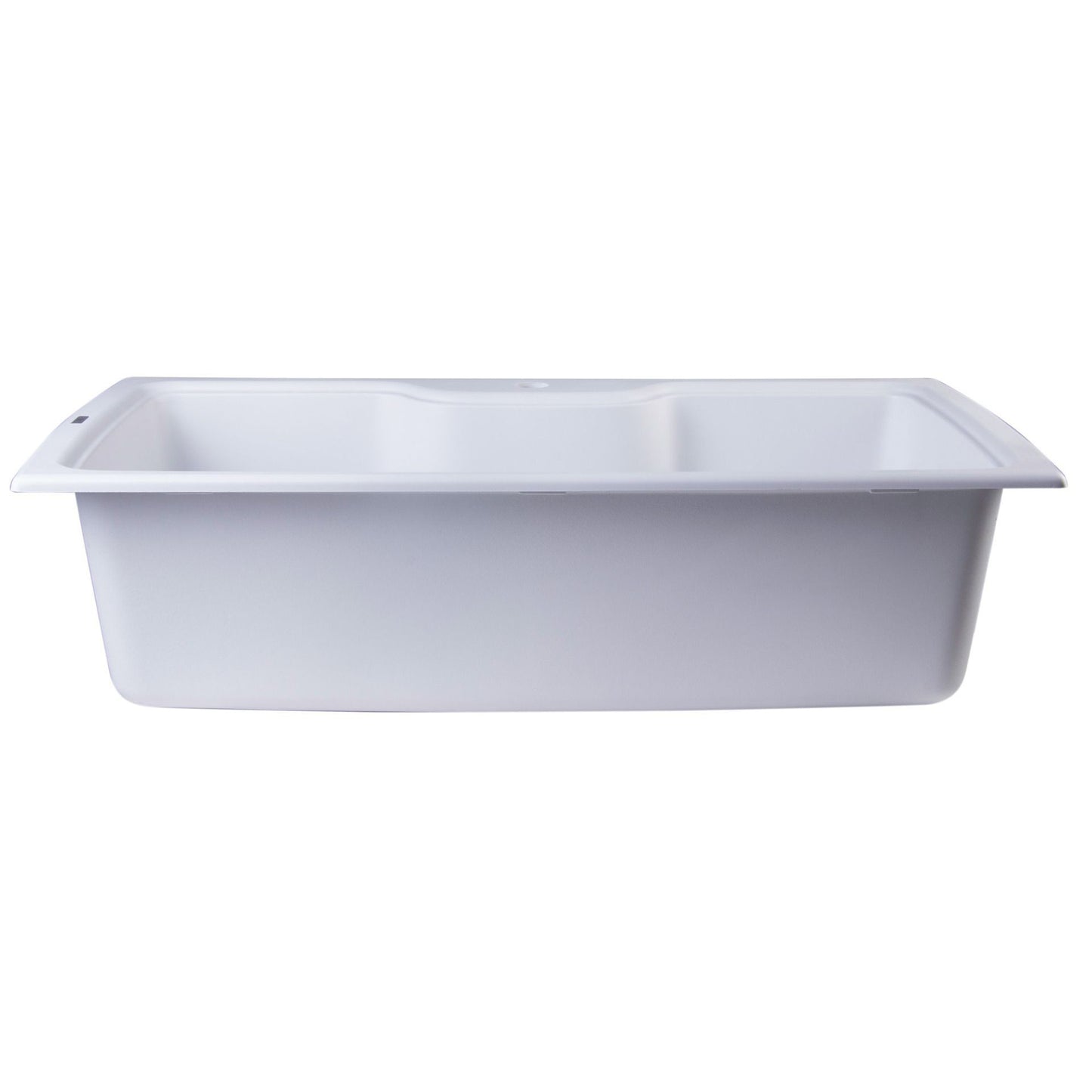 ALFI Brand AB3520DI-W White 35" Drop-In Single Bowl Granite Composite Kitchen Sink