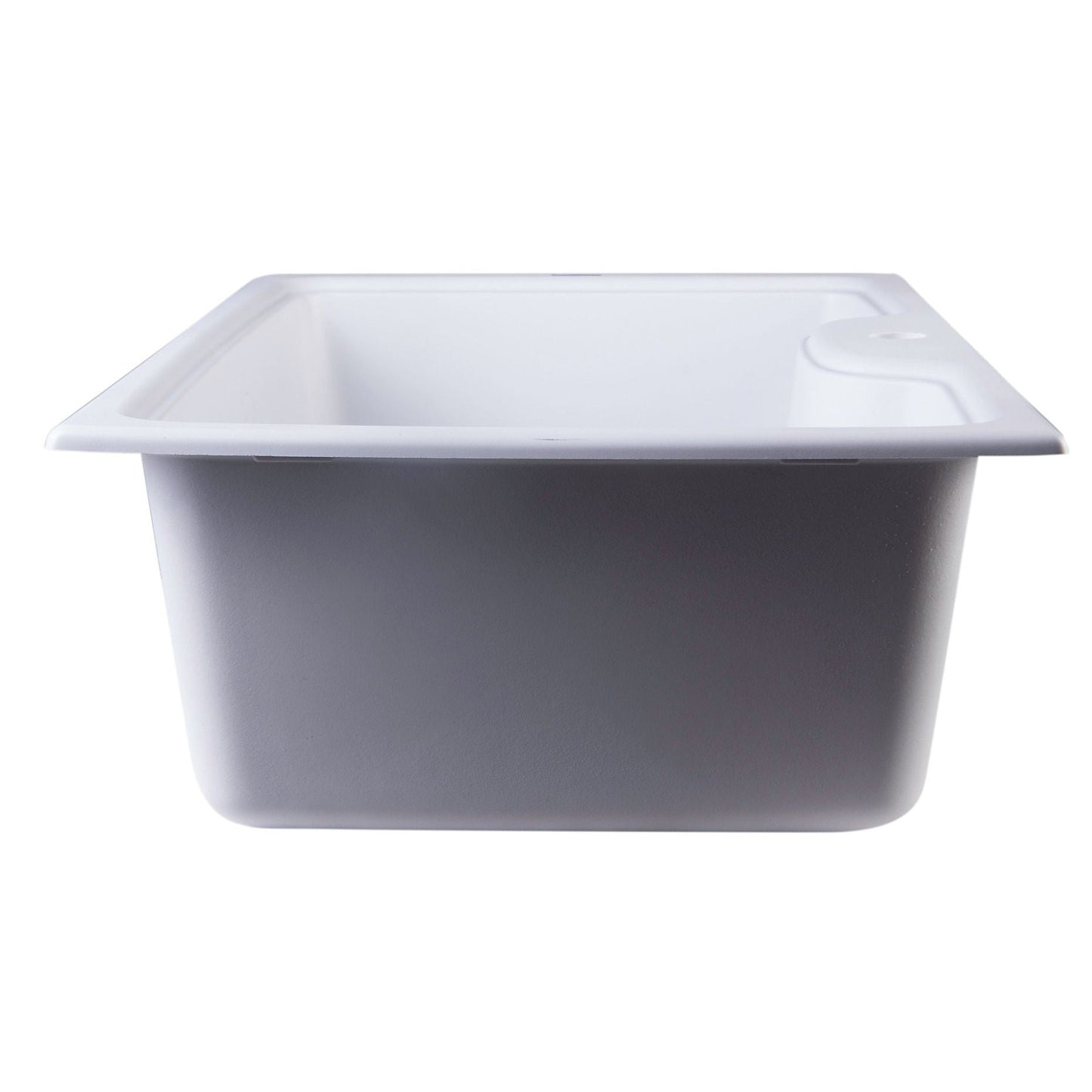 ALFI Brand AB3520DI-W White 35" Drop-In Single Bowl Granite Composite Kitchen Sink