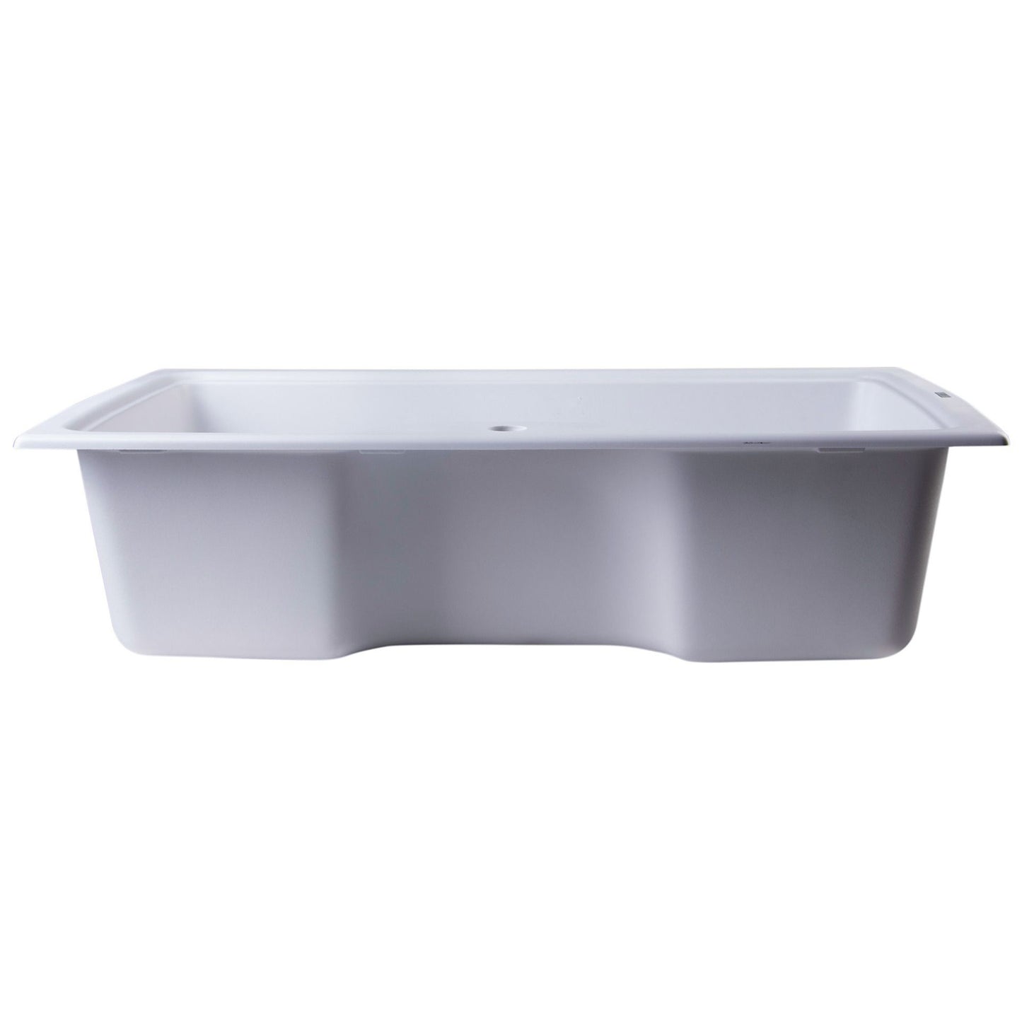 ALFI Brand AB3520DI-W White 35" Drop-In Single Bowl Granite Composite Kitchen Sink