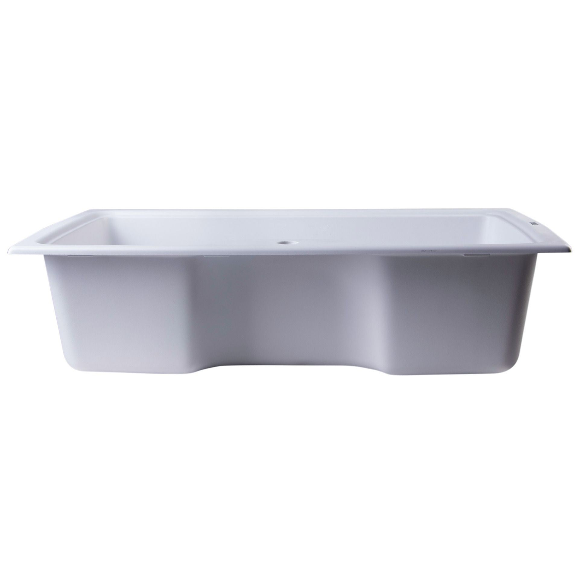 ALFI Brand AB3520DI-W White 35" Drop-In Single Bowl Granite Composite Kitchen Sink