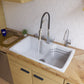 ALFI Brand AB3520DI-W White 35" Drop-In Single Bowl Granite Composite Kitchen Sink