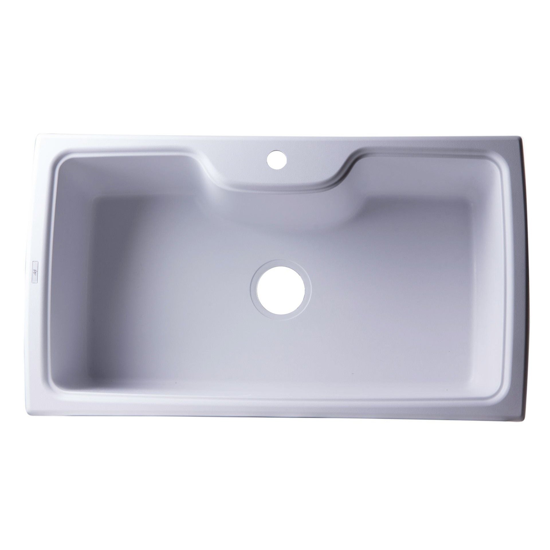 ALFI Brand AB3520DI-W White 35" Drop-In Single Bowl Granite Composite Kitchen Sink