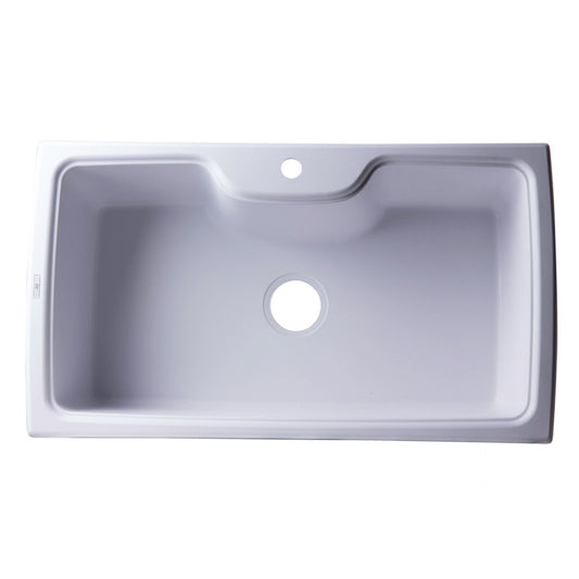 ALFI Brand AB3520DI-W White 35" Drop-In Single Bowl Granite Composite Kitchen Sink