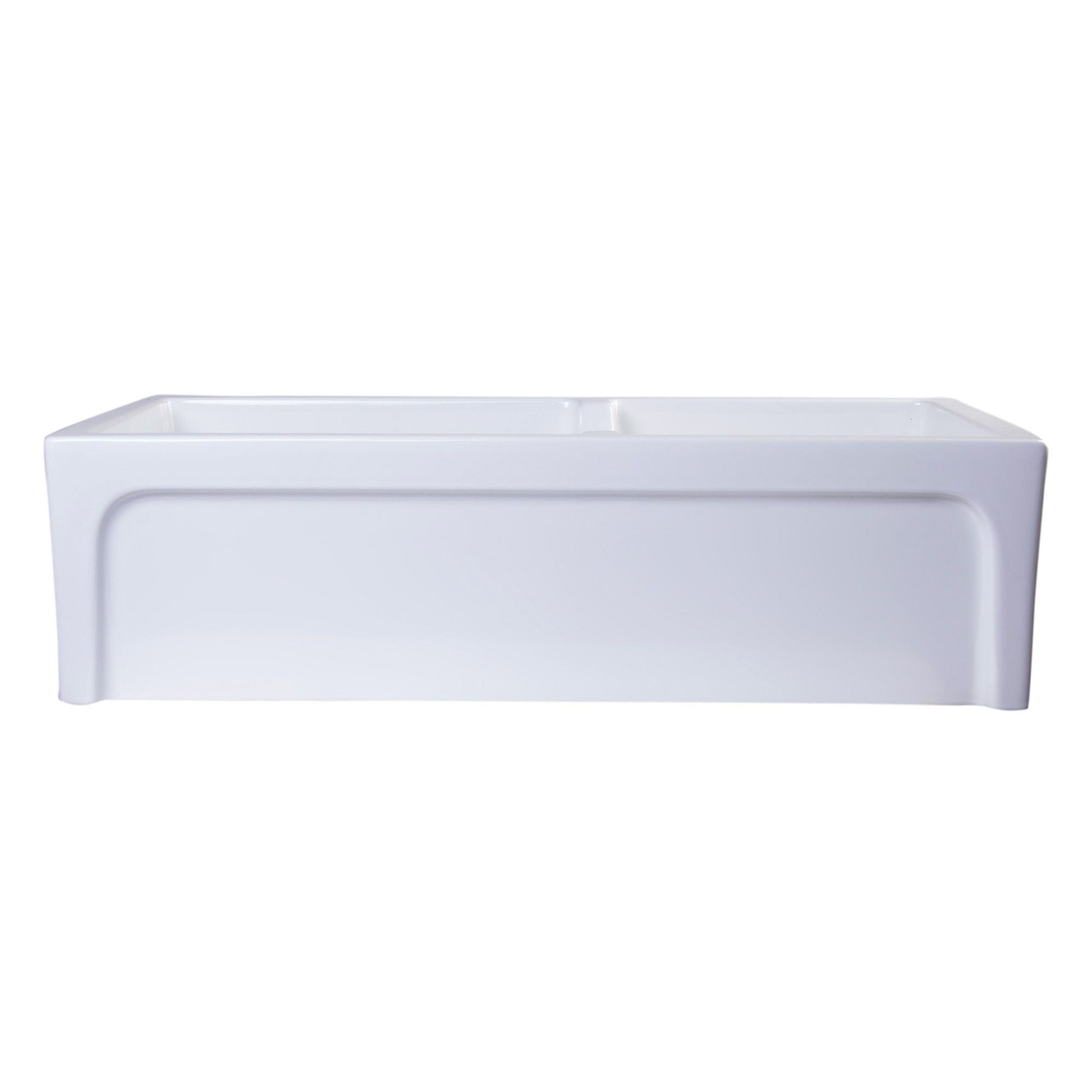 Alfi Brand AB3618ARCH-W 36 White Arched Apron Thick Wall Fireclay Double Bowl Farm Sink