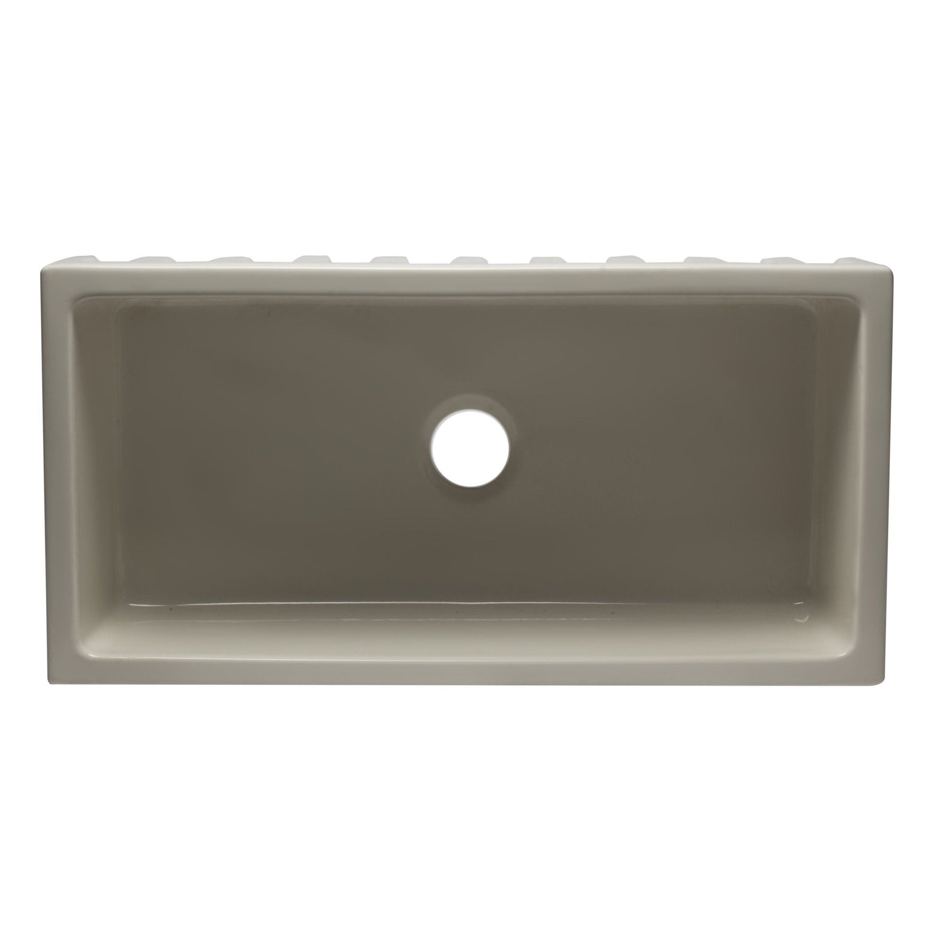 ALFI Brand AB3618HS-B 36 inch Biscuit Reversible Smooth / Fluted Single Bowl Fireclay Farm Sink