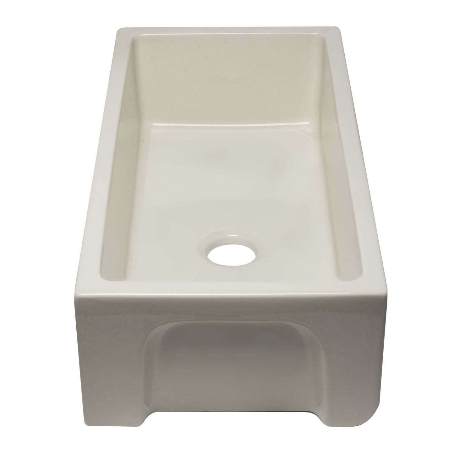 ALFI Brand AB3618HS-B 36 inch Biscuit Reversible Smooth / Fluted Single Bowl Fireclay Farm Sink