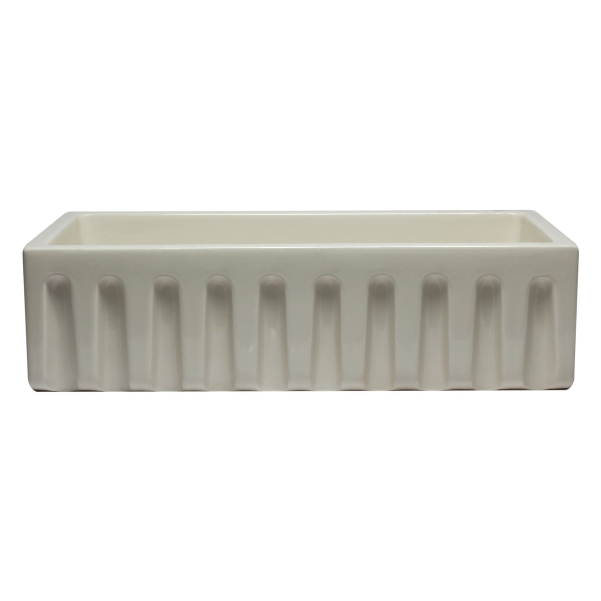 ALFI Brand AB3618HS-B 36 inch Biscuit Reversible Smooth / Fluted Single Bowl Fireclay Farm Sink