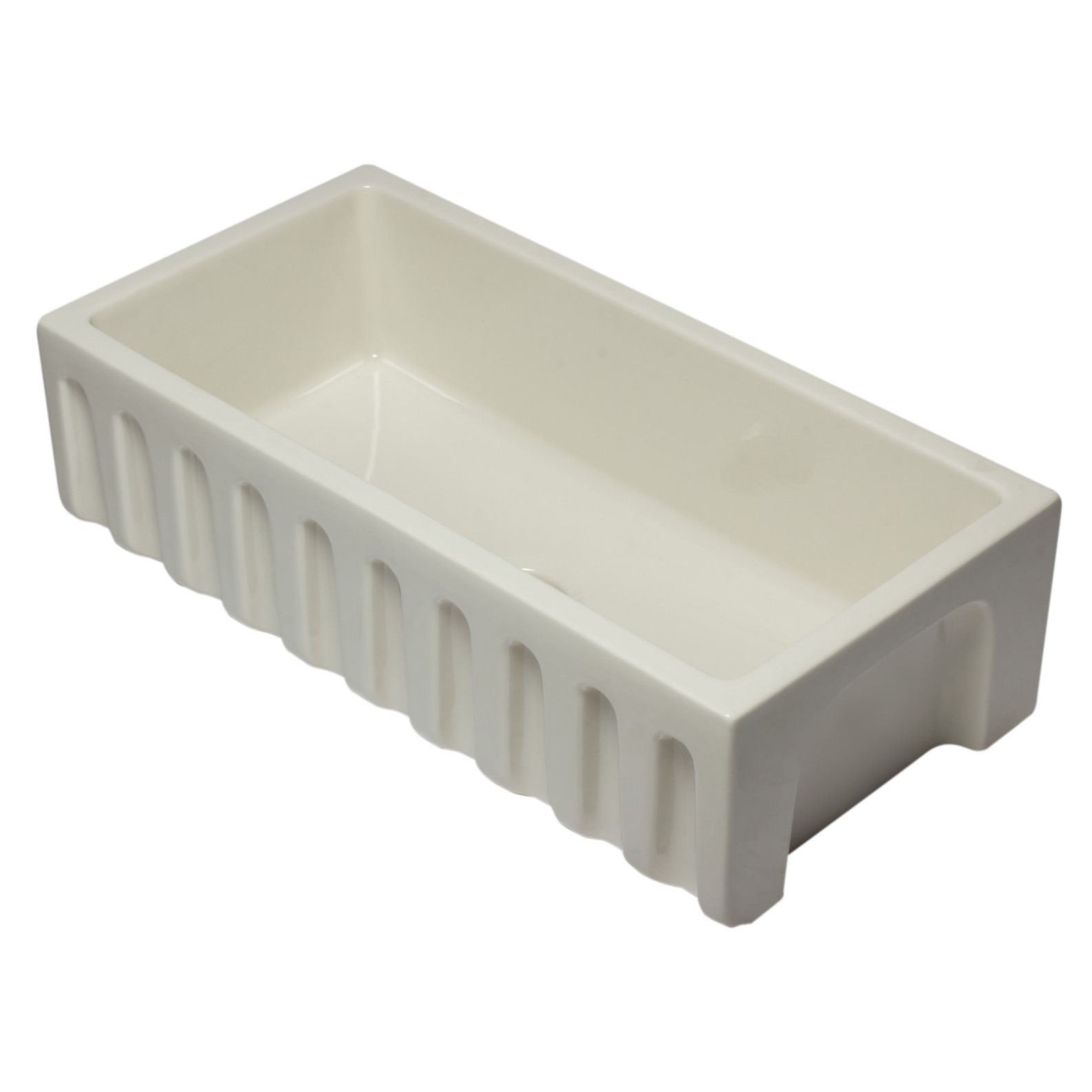 ALFI Brand AB3618HS-B 36 inch Biscuit Reversible Smooth / Fluted Single Bowl Fireclay Farm Sink