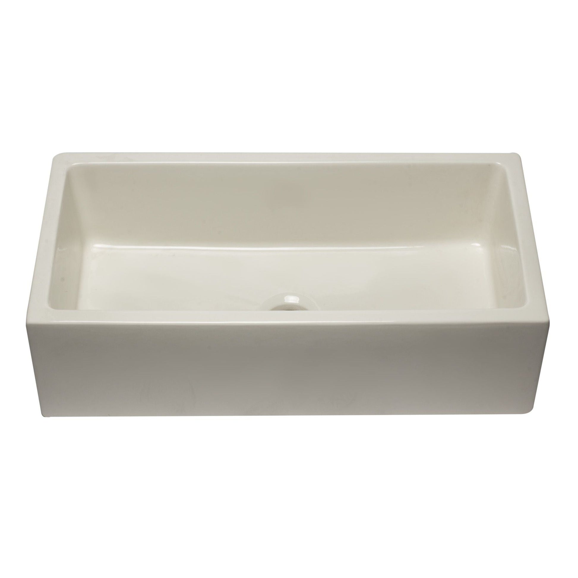 ALFI Brand AB3618HS-B 36 inch Biscuit Reversible Smooth / Fluted Single Bowl Fireclay Farm Sink