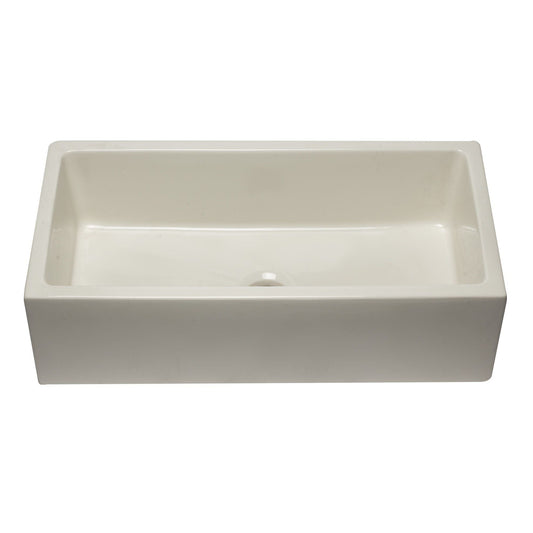 ALFI Brand AB3618HS-B 36 inch Biscuit Reversible Smooth / Fluted Single Bowl Fireclay Farm Sink