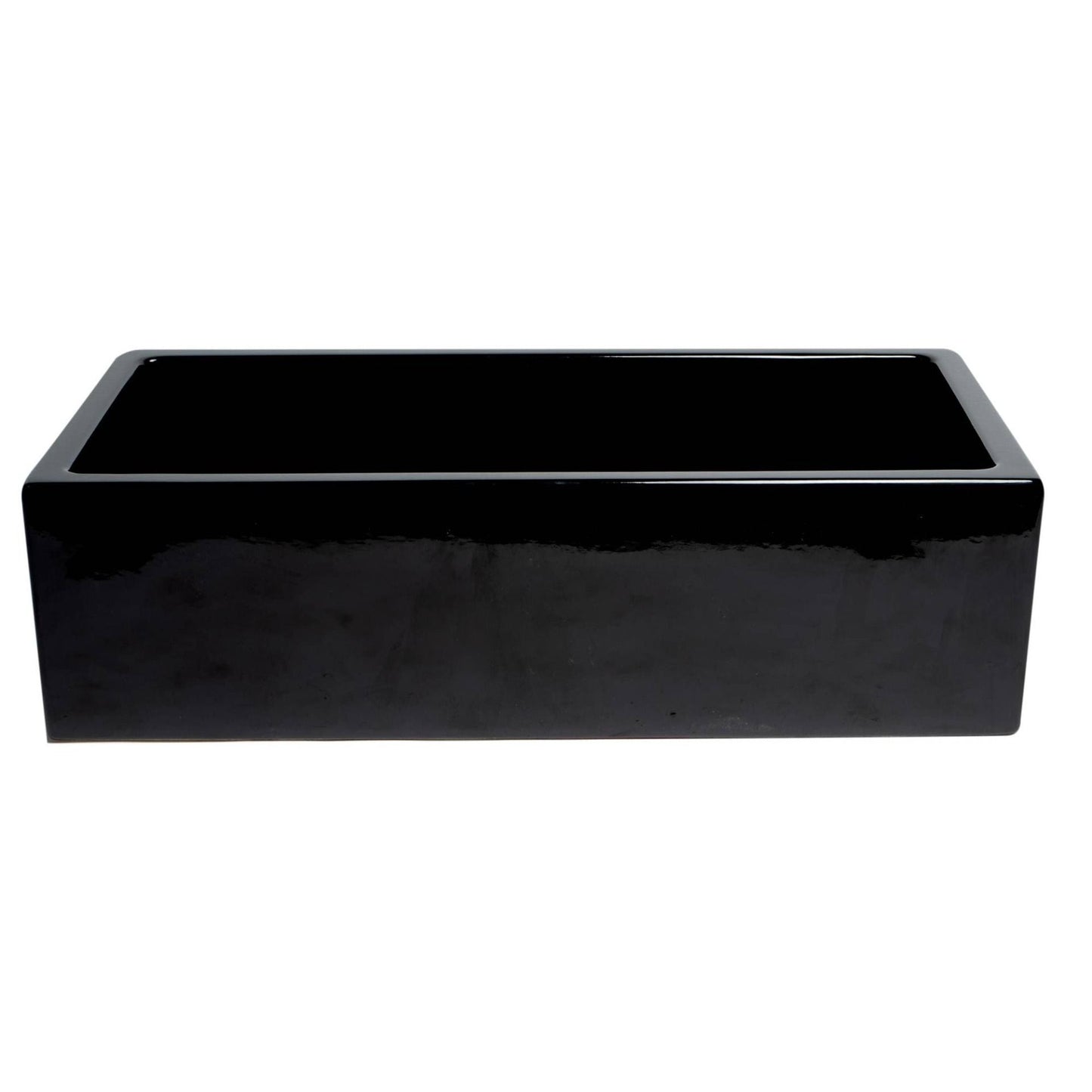 ALFI Brand AB3618HS-BG 36" Black Gloss Reversible Smooth / Fluted Single Bowl Fireclay Farm Sink