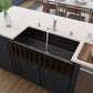 ALFI Brand AB3618HS-BG 36" Black Gloss Reversible Smooth / Fluted Single Bowl Fireclay Farm Sink