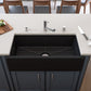 ALFI Brand AB3618HS-BM 36" Black Matte Reversible Smooth / Fluted Single Bowl Fireclay Farm Sink