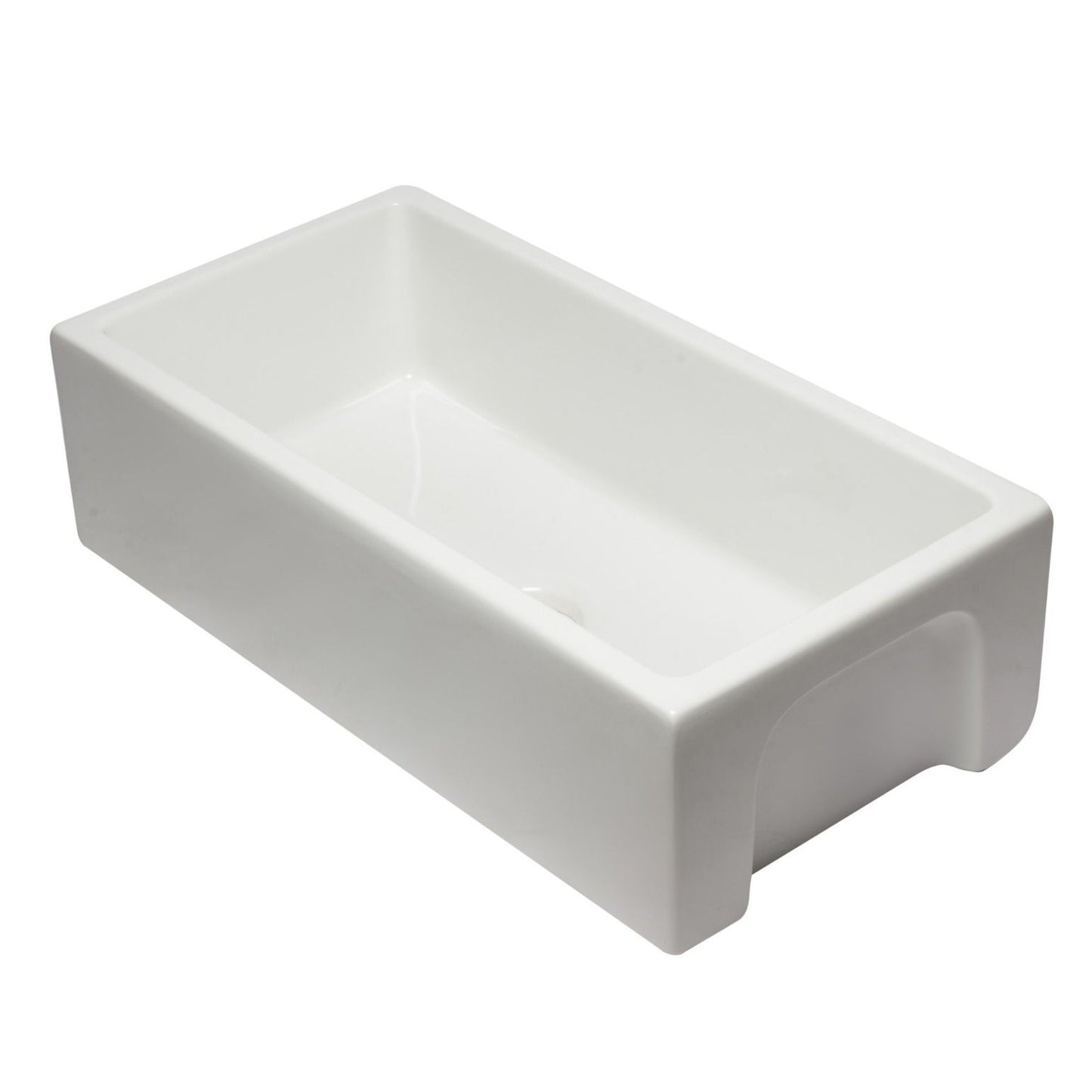 ALFI Brand AB3618HS-W 36 inch White Reversible Smooth / Fluted Single Bowl Fireclay Farm Sink