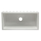 ALFI Brand AB3618HS-W 36 inch White Reversible Smooth / Fluted Single Bowl Fireclay Farm Sink