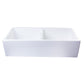 ALFI Brand AB3918DB-W 39" White Smooth Apron Thick Wall Fireclay Double Bowl Farm Sink