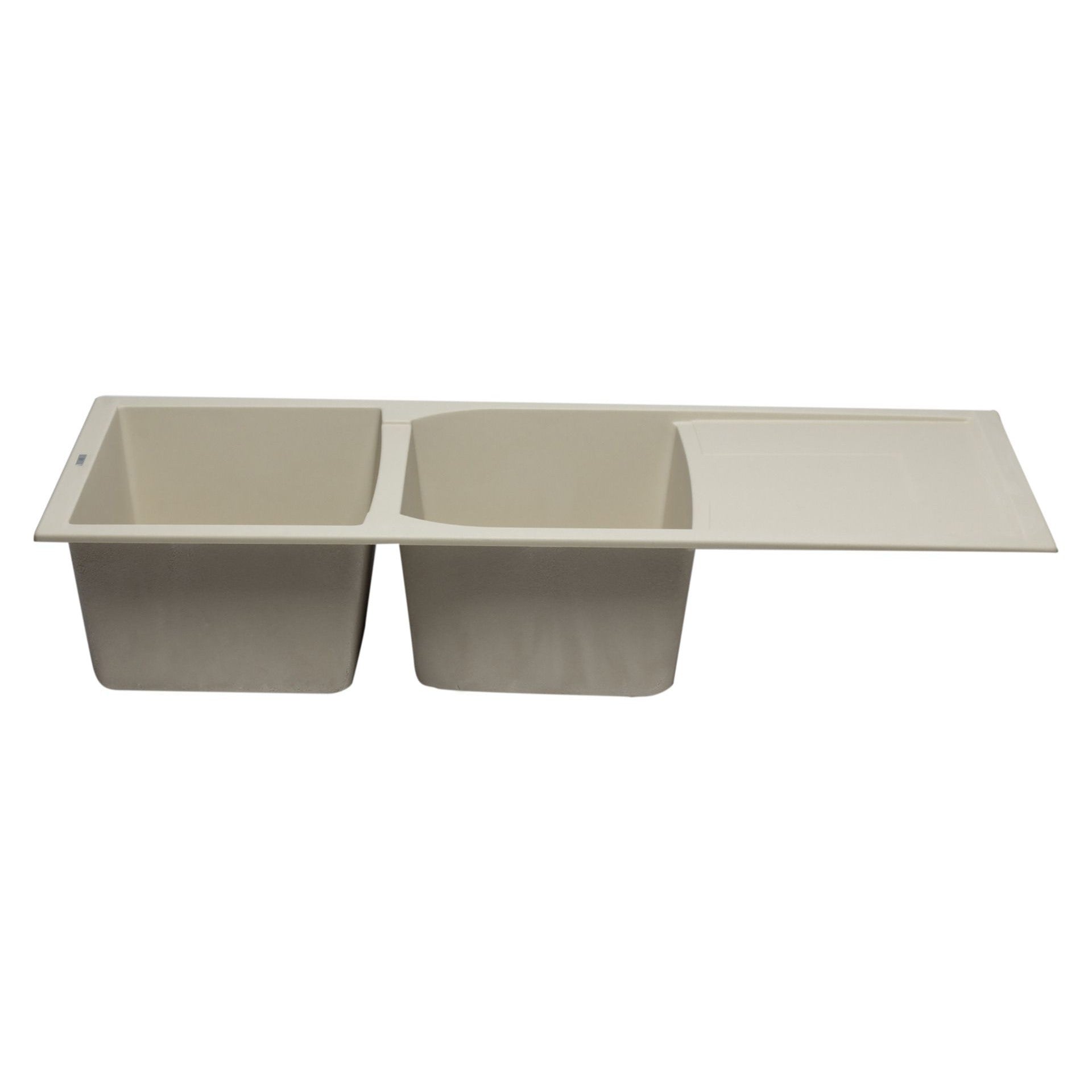 ALFI Brand AB4620DI-B Biscuit 46" Double Bowl Granite Composite Kitchen Sink with Drainboard