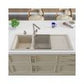 ALFI Brand AB4620DI-B Biscuit 46" Double Bowl Granite Composite Kitchen Sink with Drainboard