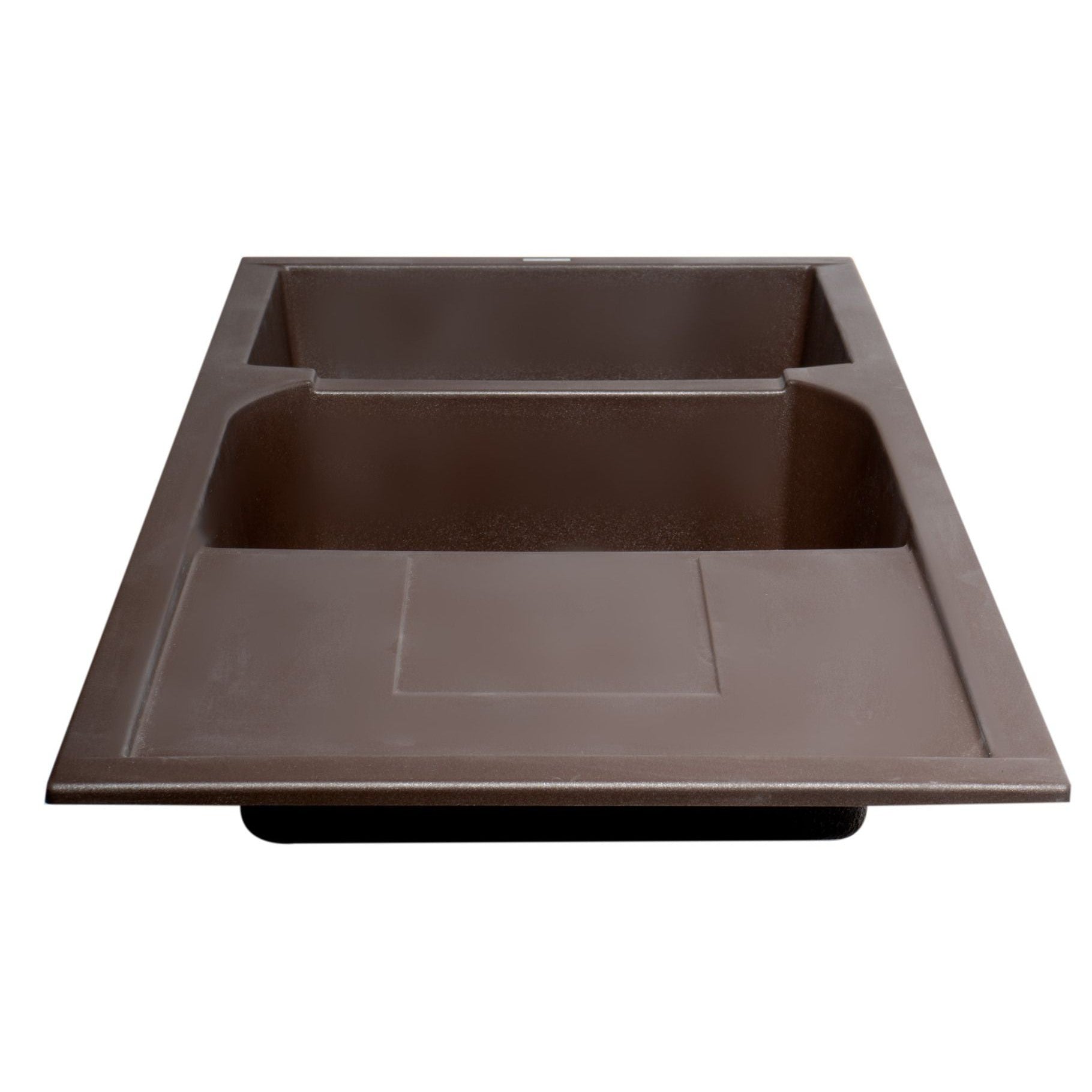 Alfi Brand AB4620DI-B Biscuit 46 Double Bowl Granite Composite Kitchen Sink with Drainboard