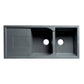ALFI Brand AB4620DI-T Titanium 46" Double Bowl Granite Composite Kitchen Sink with Drainboard