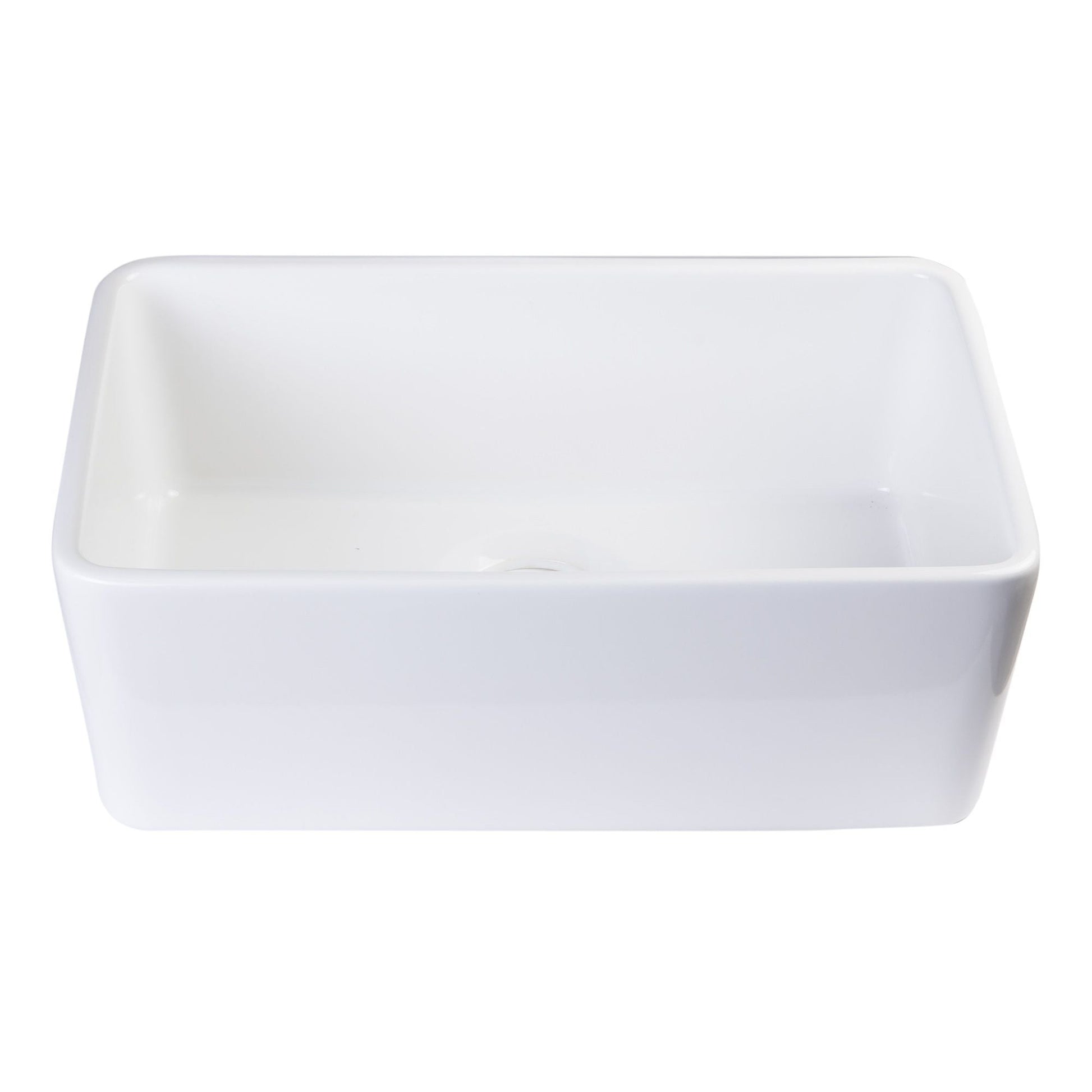 ALFI Brand AB503-W White 23" Smooth Apron Fireclay Single Bowl Farmhouse Kitchen Sink