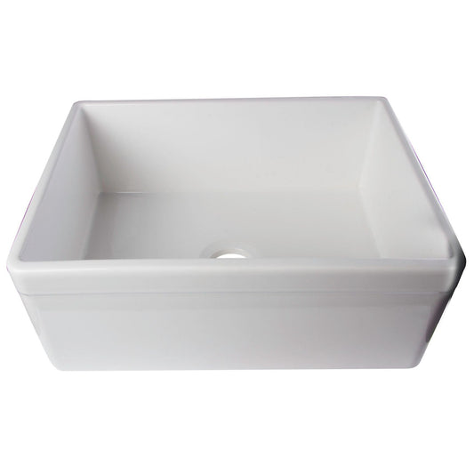 ALFI Brand AB506-W White 26" Decorative Lip Apron Single Bowl Fireclay Farmhouse Kitchen Sink