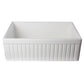 ALFI Brand AB509-W White 30" Fluted Apron Single Bowl Fireclay Farmhouse Kitchen Sink