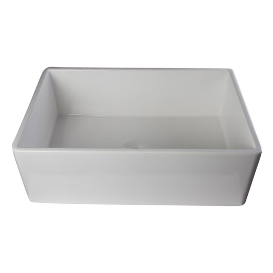 ALFI Brand AB510-W White 30" Contemporary Smooth Apron Fireclay Farmhouse Kitchen Sink