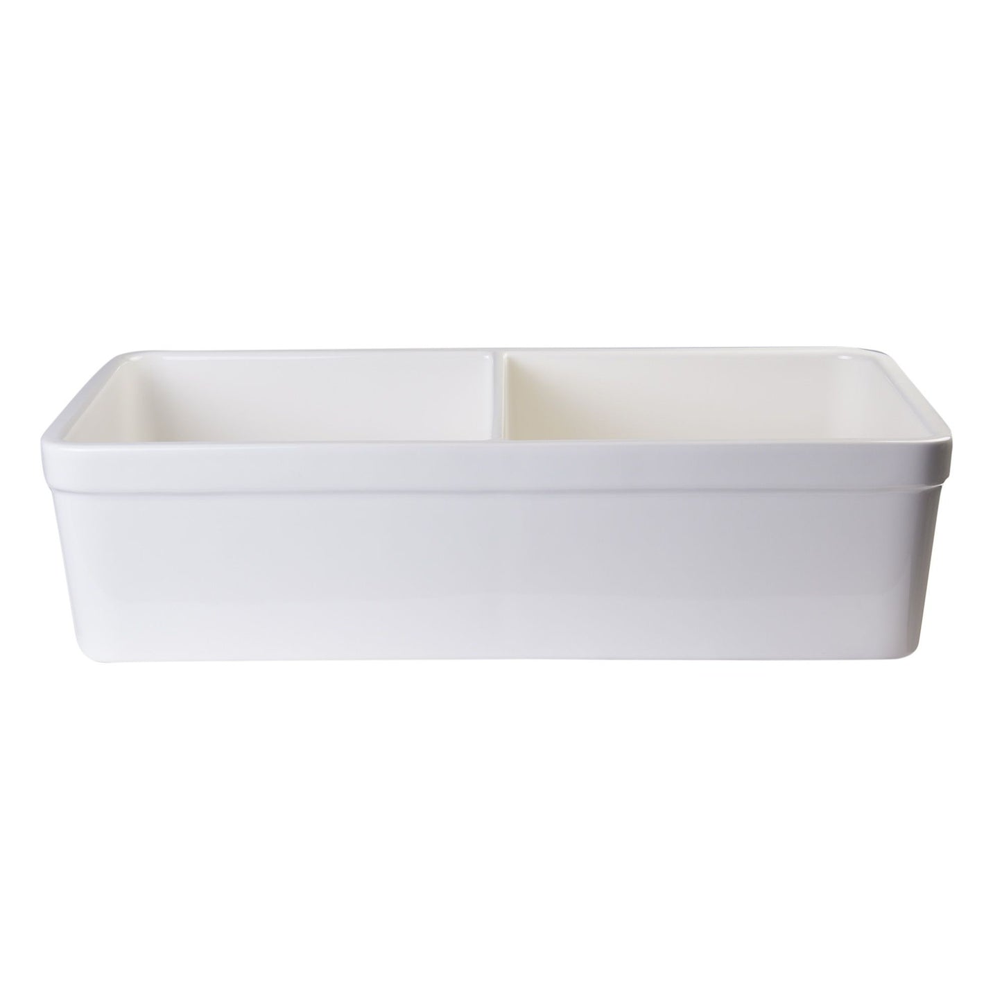 ALFI Brand AB512-B Biscuit 32" Double Bowl Lip Apron Fireclay Farmhouse Kitchen Sink with 1 3/4" Lip