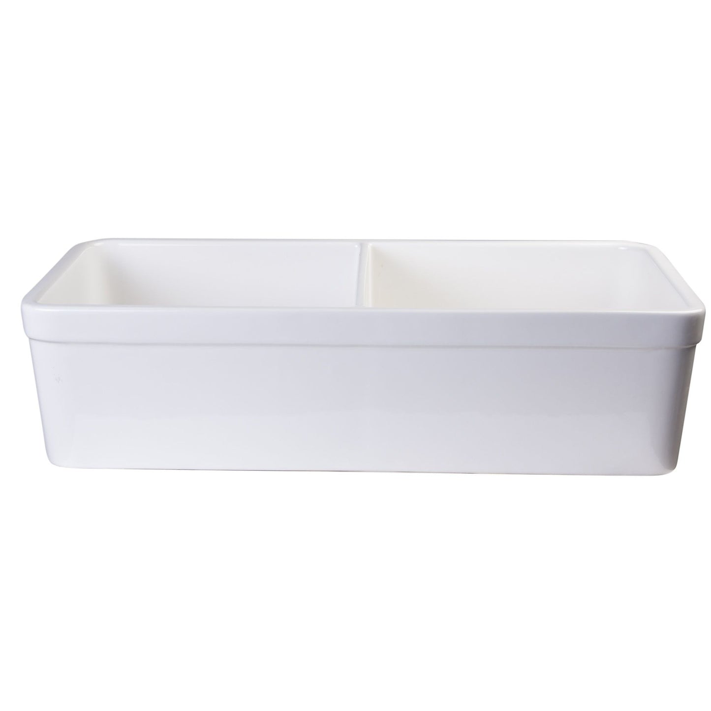 ALFI Brand AB512-W White 32" Double Bowl Lip Apron Fireclay Farmhouse Kitchen Sink with 1 3/4" Lip