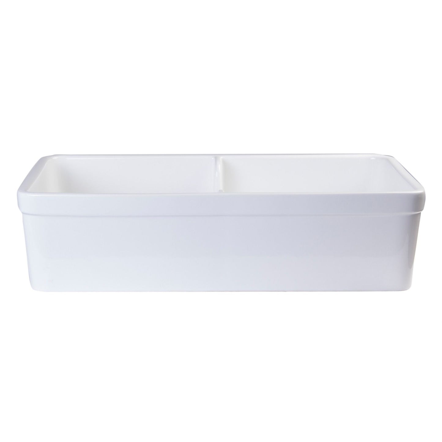 ALFI Brand AB5123-W White 32" Short Wall Double Bowl Lip Apron Fireclay Farmhouse Kitchen Sink