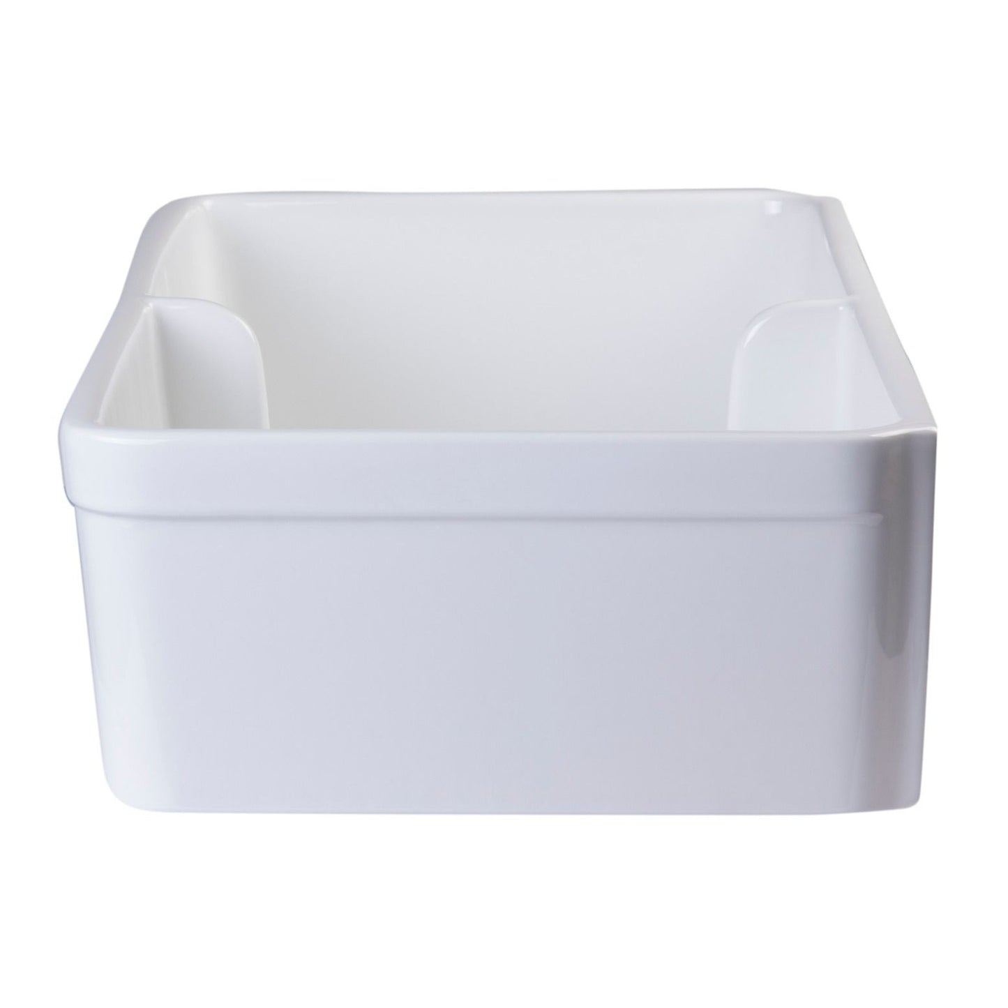 ALFI Brand AB5123-W White 32" Short Wall Double Bowl Lip Apron Fireclay Farmhouse Kitchen Sink