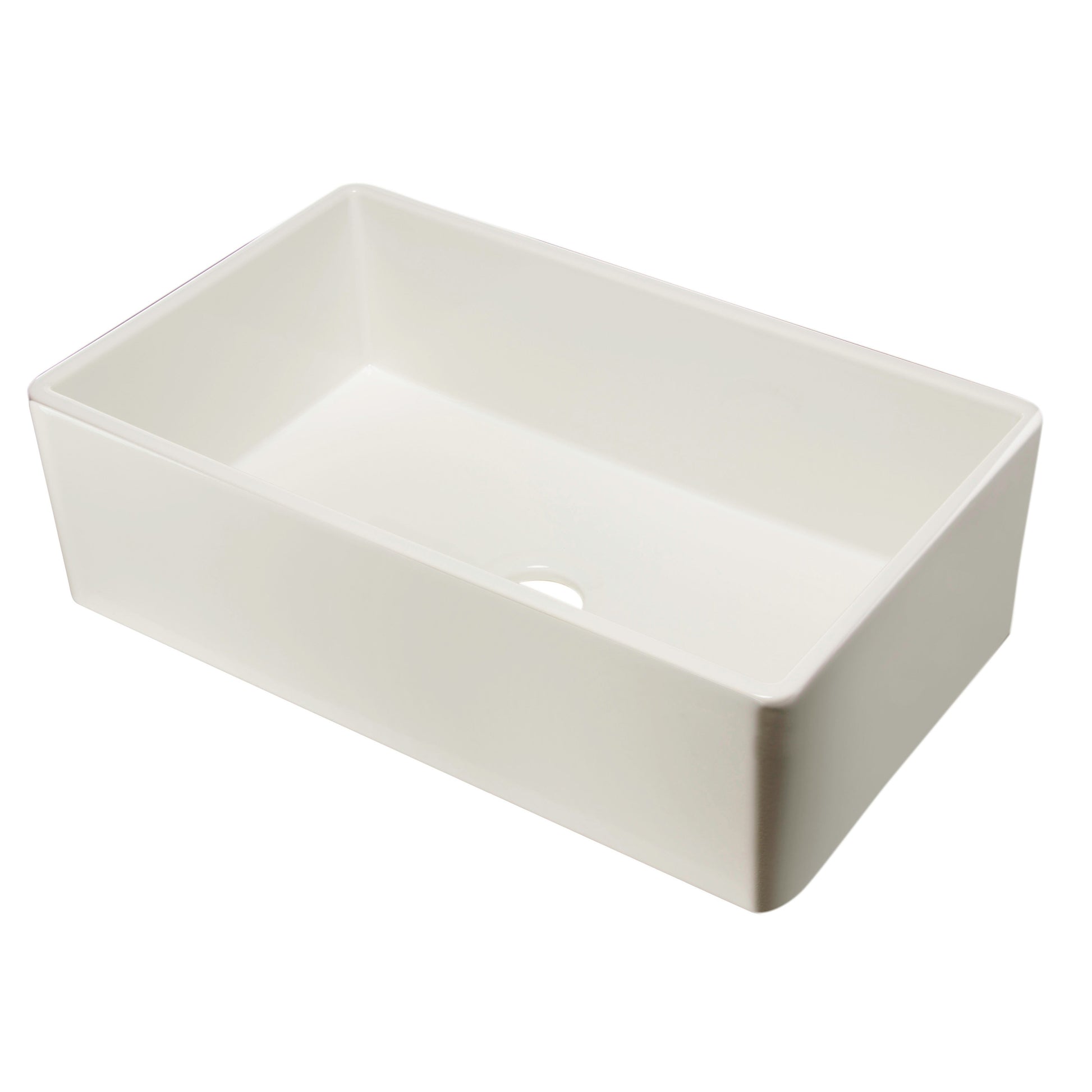 ALFI Brand AB533-B 33" Biscuit Smooth Apron Single Bowl Fireclay Farm Sink