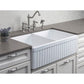 ALFI Brand AB537-W White 32" Fluted Apron Double Bowl Fireclay Farmhouse Kitchen Sink