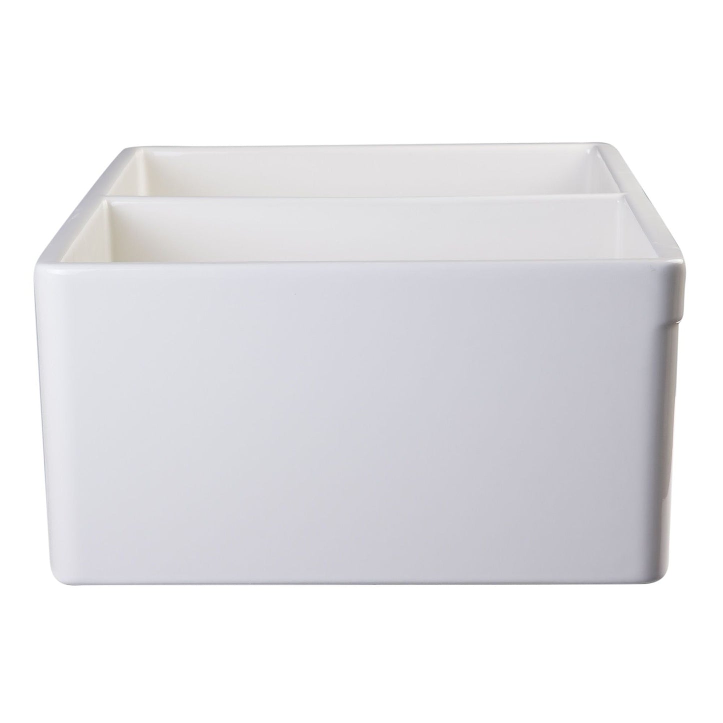 ALFI Brand AB539-B Biscuit 32" Decorative Lip Apron Double Bowl Fireclay Farmhouse Kitchen Sink