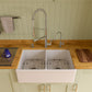 ALFI Brand AB539-W White 32" Decorative Lip Apron Double Bowl Fireclay Farmhouse Kitchen Sink