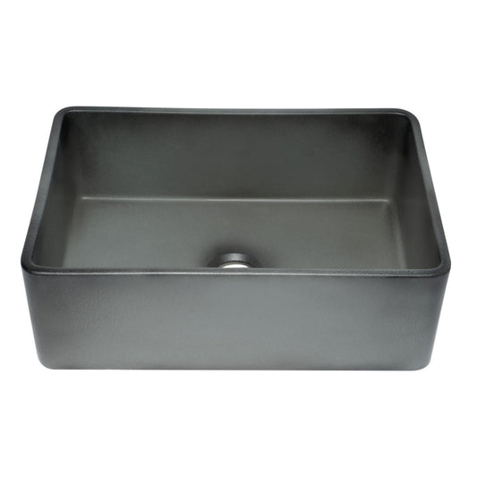 ALFI Brand ABCO3020SB Concrete Color 30 inch Reversible Single Fireclay Farmhouse Kitchen Sink