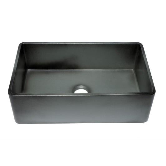 ALFI Brand ABCO3320SB Concrete Color 33 inch Reversible Single Fireclay Farmhouse Kitchen Sink
