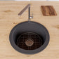 ALFI Brand ABF1818R-BM Black Matte Round 18" x 18" Undermount / Drop In Fireclay Prep Sink