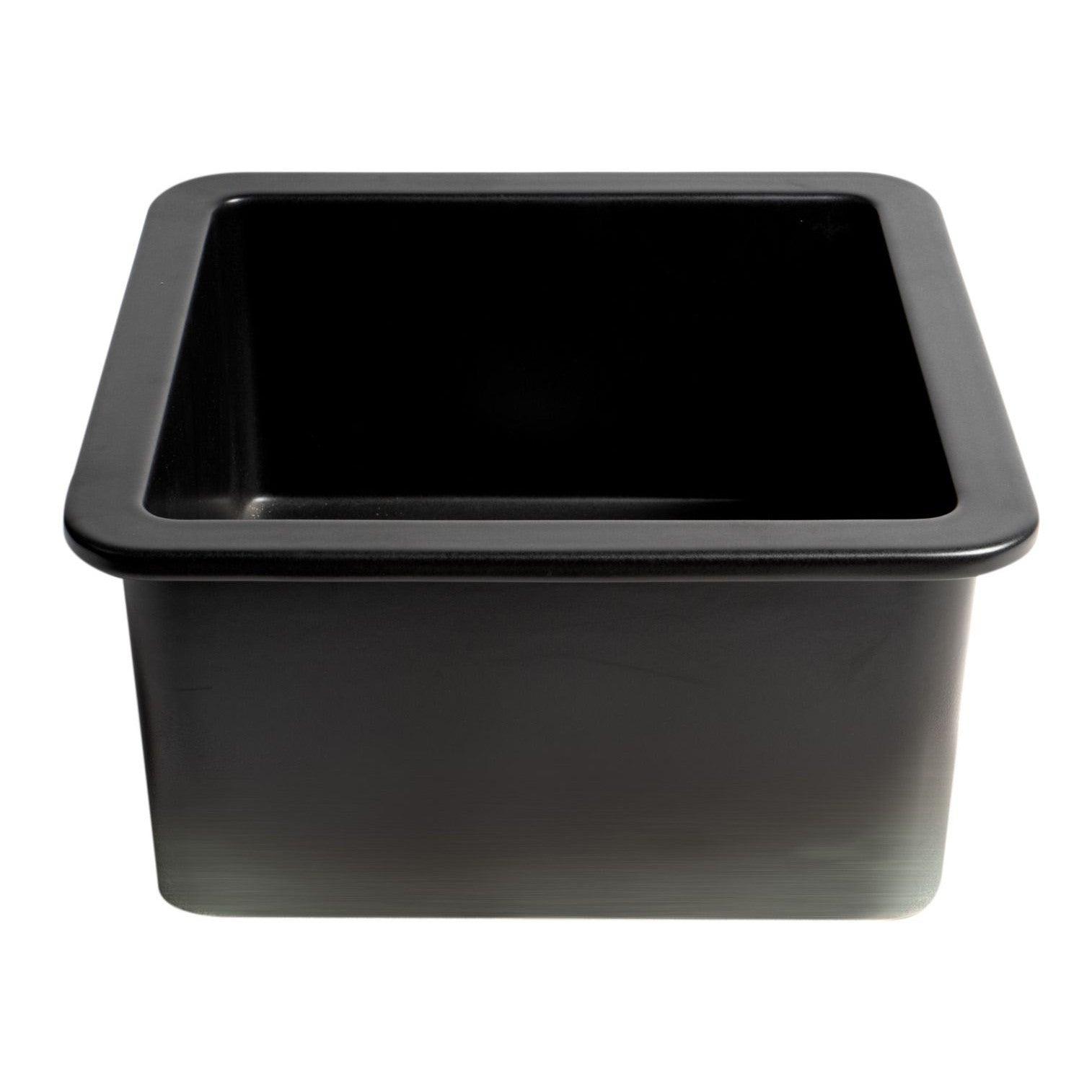 ALFI Brand ABF1818S-BM Black Matte Square 18" x 18" Undermount / Drop In Fireclay Prep Sink