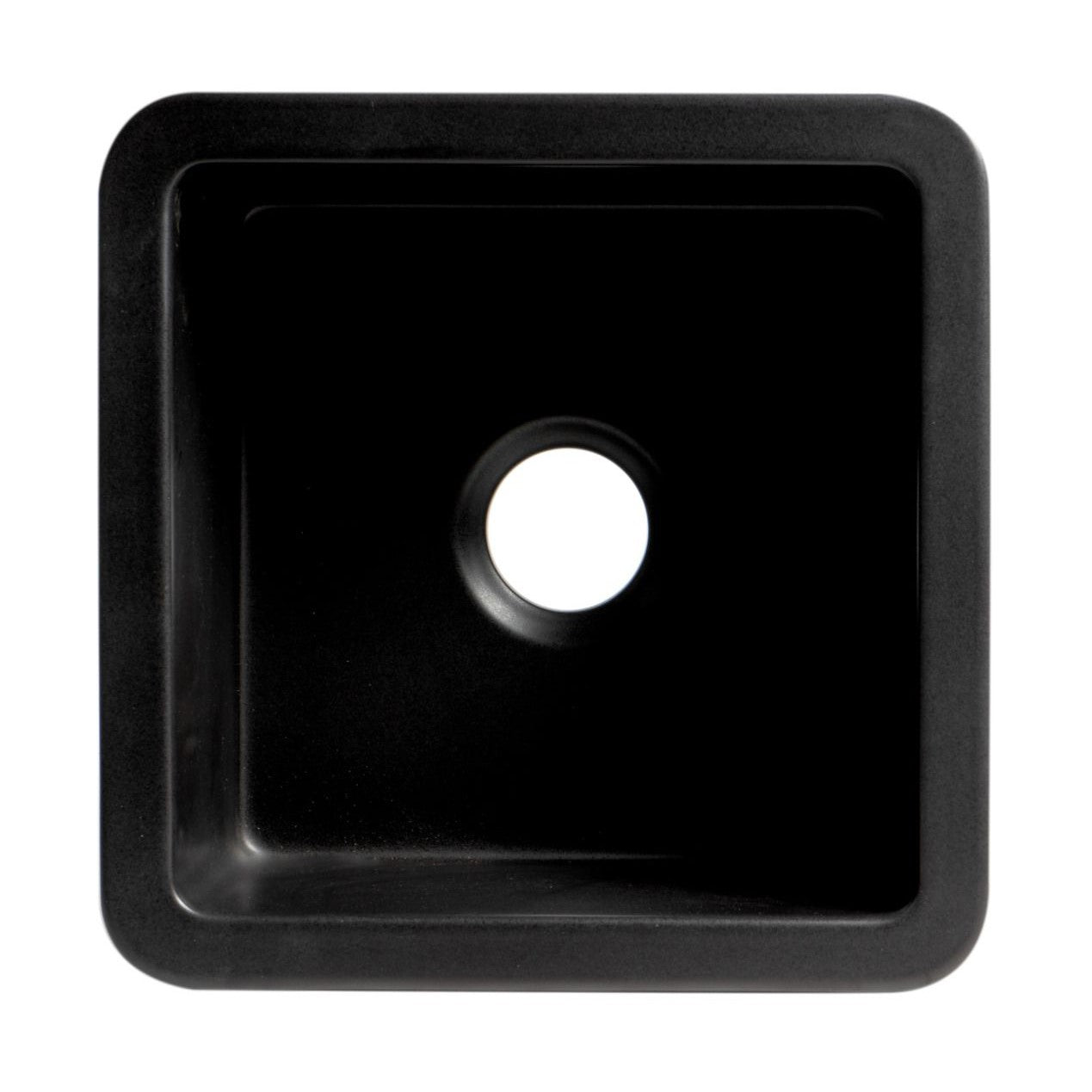 ALFI Brand ABF1818S-BM Black Matte Square 18" x 18" Undermount / Drop In Fireclay Prep Sink