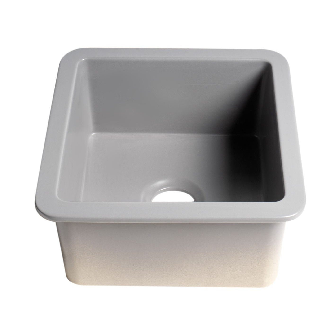 ALFI Brand ABF1818S-GM Gray Matte Square 18" x 18" Undermount / Drop In Fireclay Prep Sink