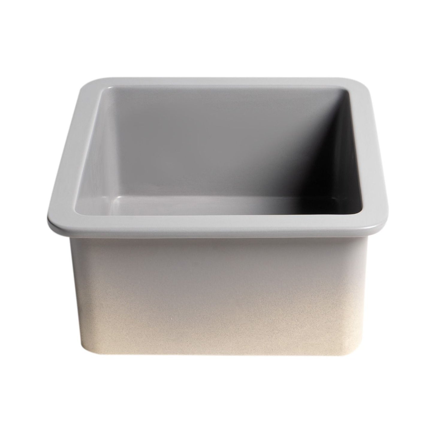 ALFI Brand ABF1818S-GM Gray Matte Square 18" x 18" Undermount / Drop In Fireclay Prep Sink