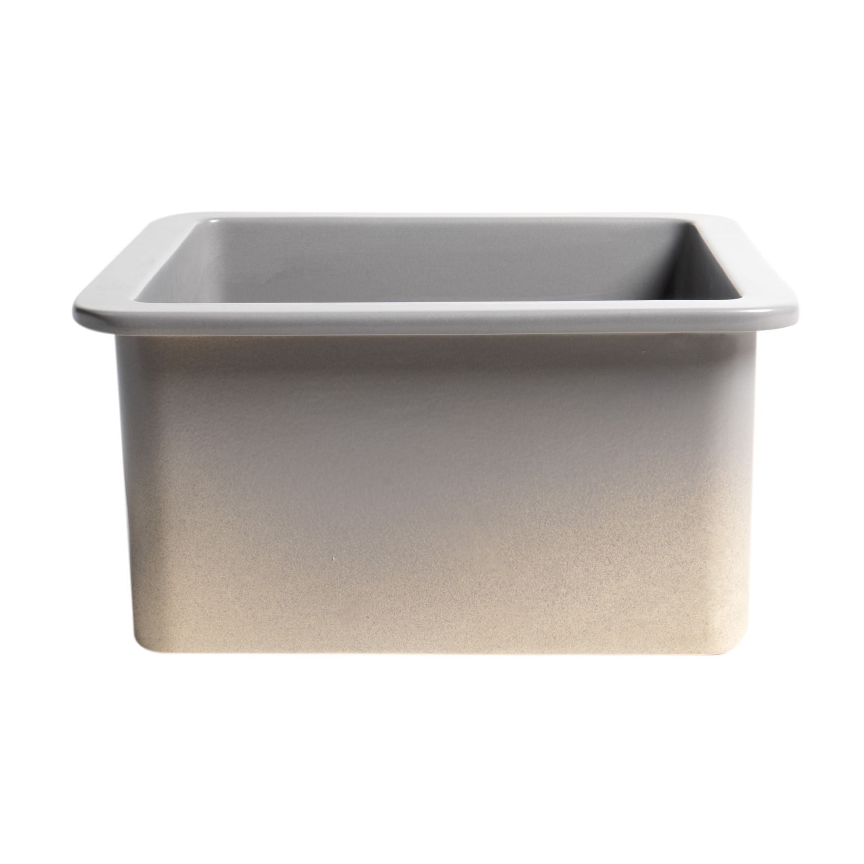 ALFI Brand ABF1818S-GM Gray Matte Square 18" x 18" Undermount / Drop In Fireclay Prep Sink