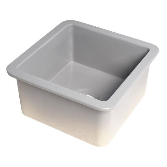 ALFI Brand ABF1818S-GM Gray Matte Square 18" x 18" Undermount / Drop In Fireclay Prep Sink