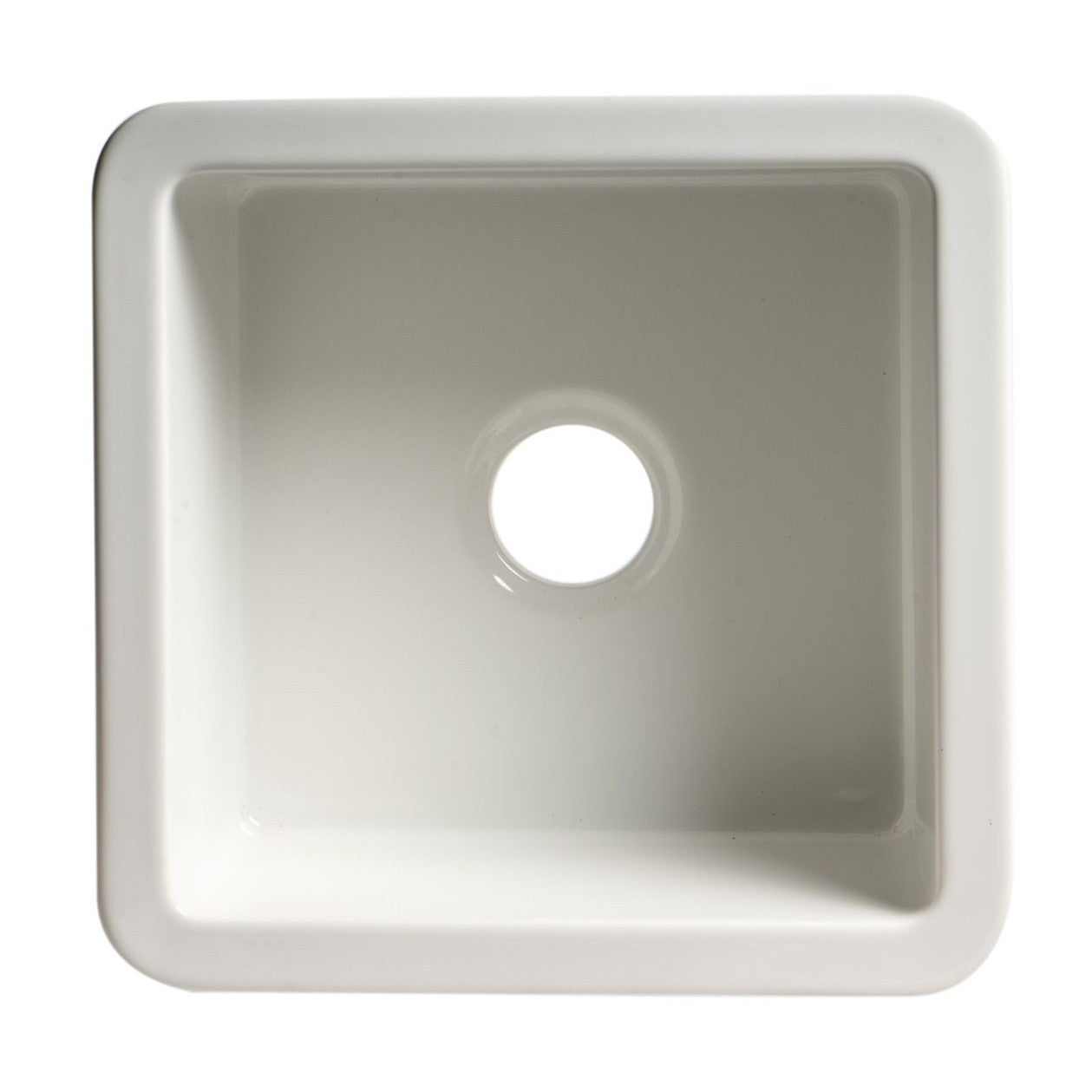 ALFI Brand ABF1818S-W White Square 18" x 18" Undermount / Drop In Fireclay Prep Sink