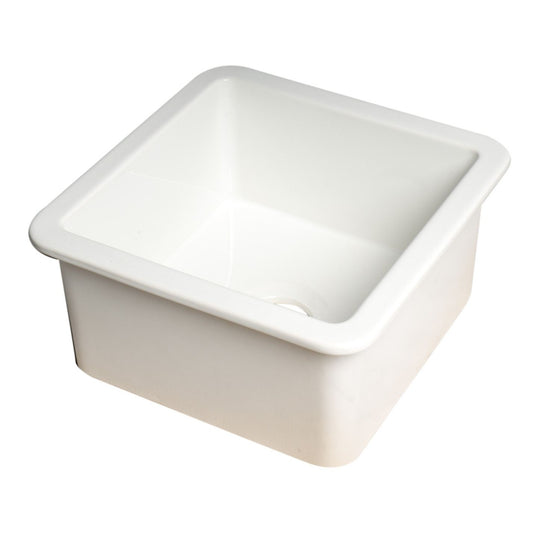 ALFI Brand ABF1818S-W White Square 18" x 18" Undermount / Drop In Fireclay Prep Sink